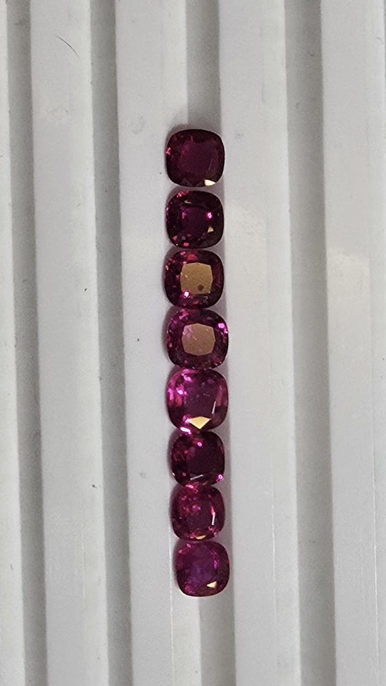 Natural ruby parcel, cushion cut